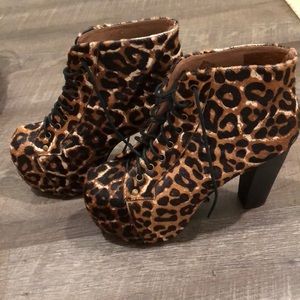 New Jeffrey Campbell Lita pony hair cheetah print